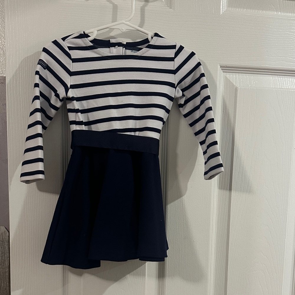 Ralph Lauren Navy and White Striped Casual Dress